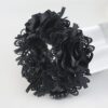 Elegant Floral Hair Tie - Perfect Fabric Accessory for Casual Looks - Black